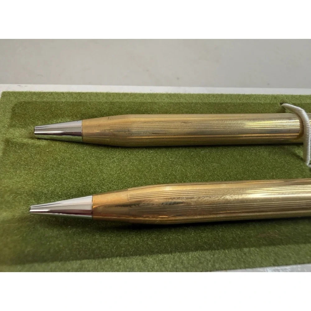 Vintage Cross Classic Century 12K Gold Filled Pen Pencil Set Boxed Paperwork USA